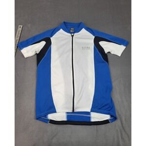 Gore Bike Wear Adult Large White Blue Lightweight Stretch Outdoor Back Pocket
